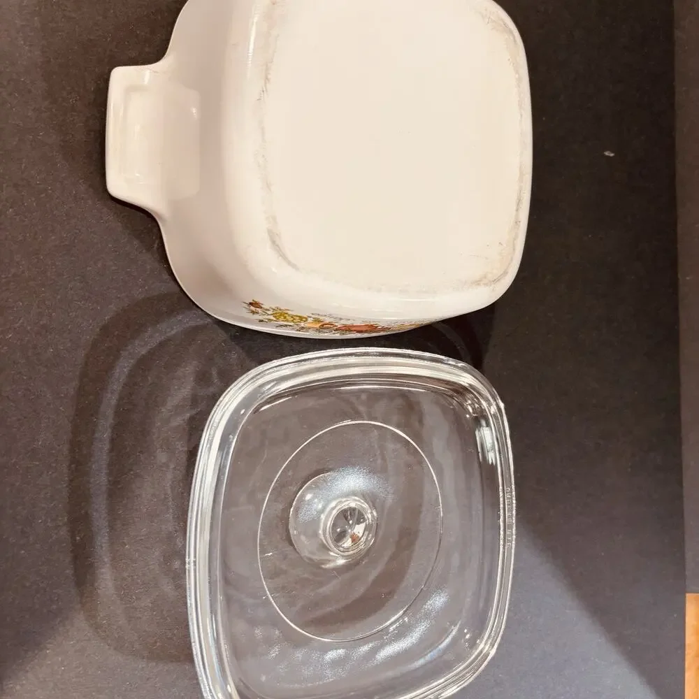 Vintage Corning Ware Spice of Life Le Persil La Sauge 1 1/2 Qt pyrex Glass Lid
